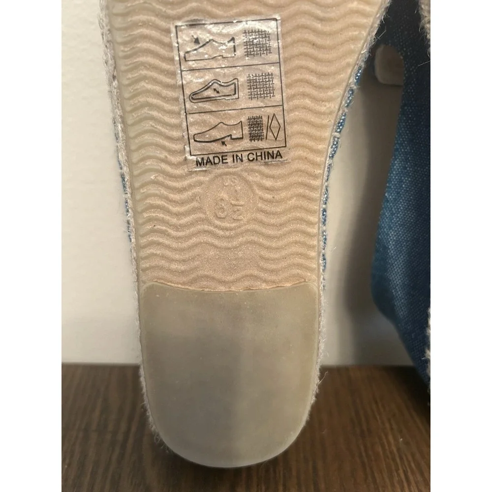 Soludos espadrilles blue canvas shoes Southwestern embroidered Size 8.5‎ Women's